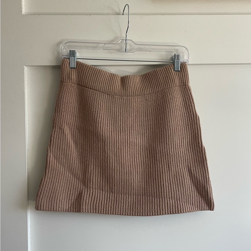 Stylish Knit Brown Mini Skirt